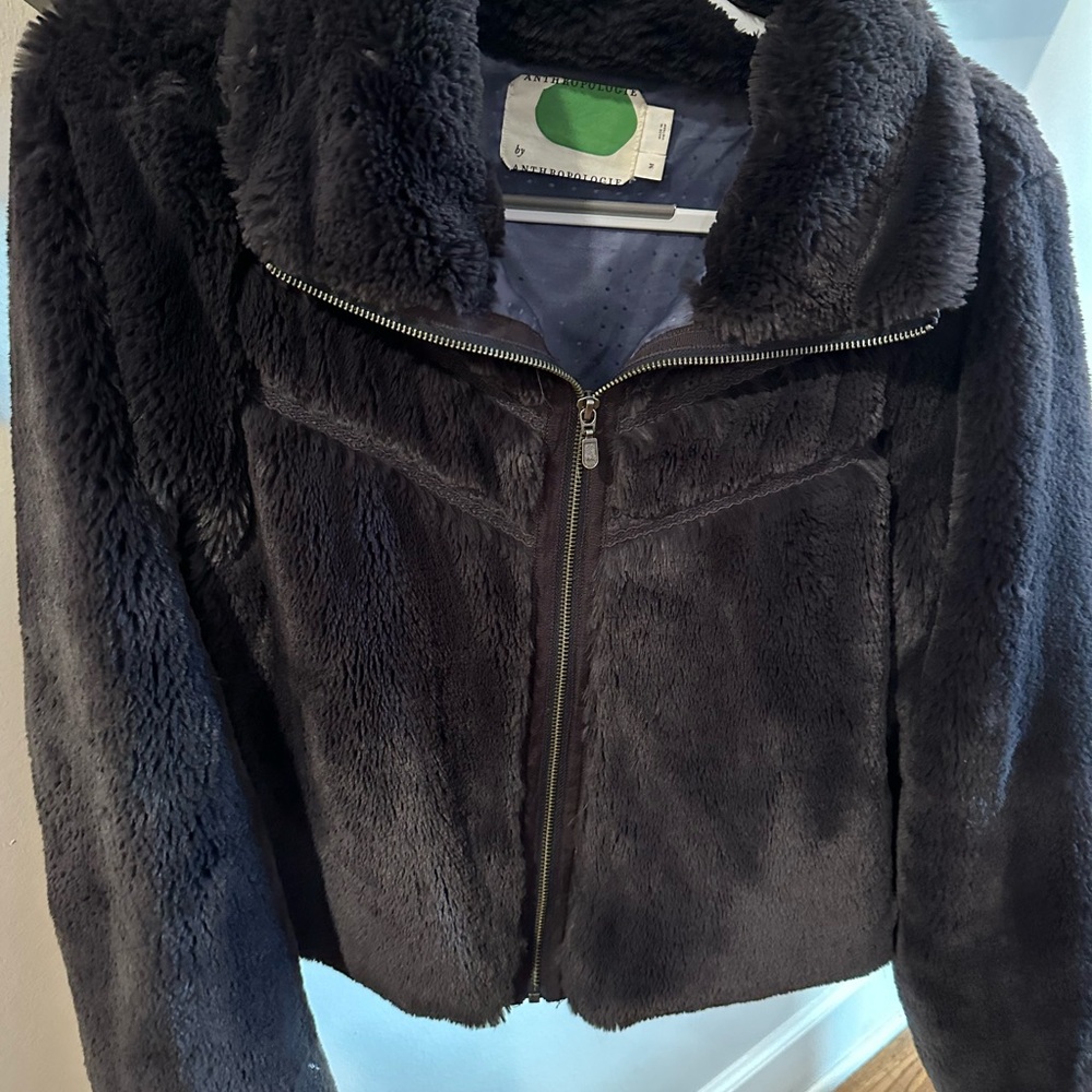 Anthropologie brown black teddy Jacket